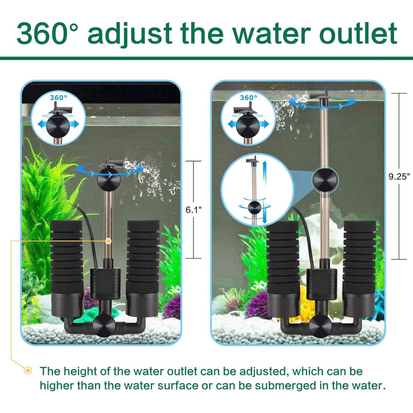 Hygger Aquarium Double Sponge Filter