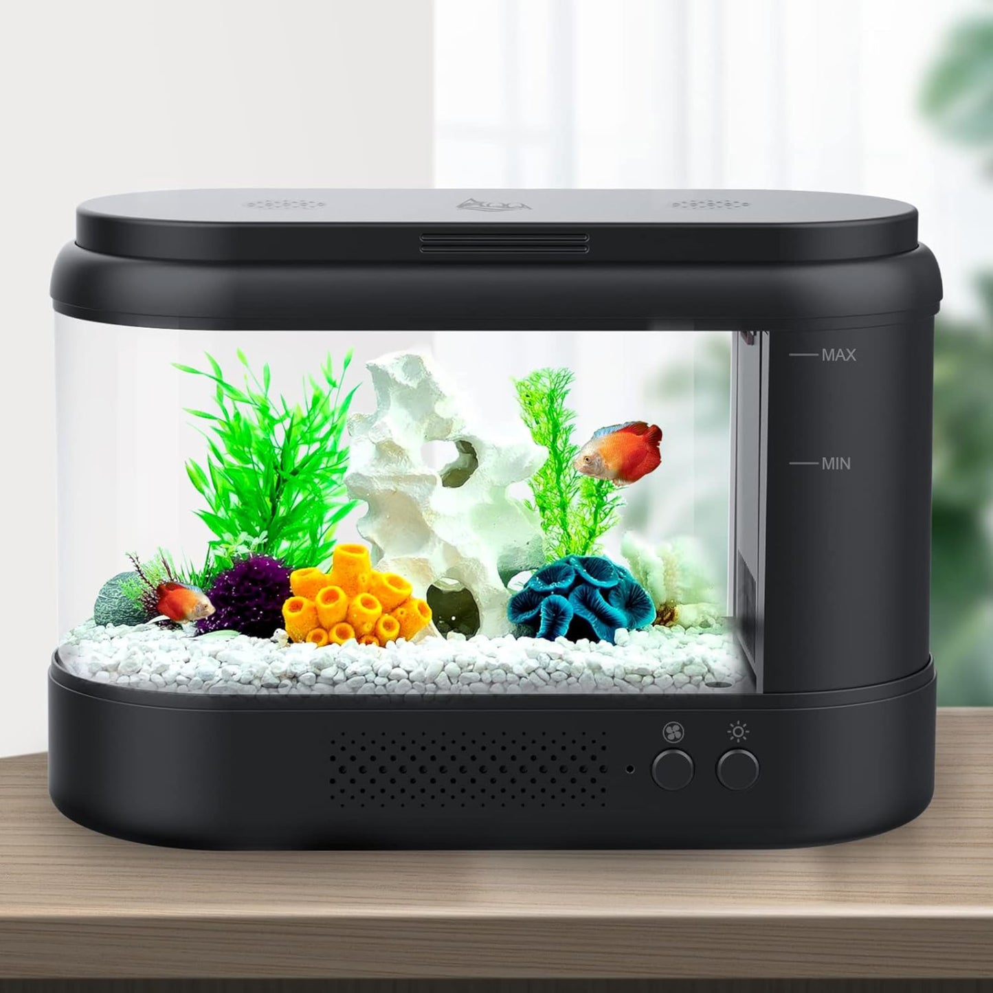 Hygger Small Betta Fish Tank with LED Light