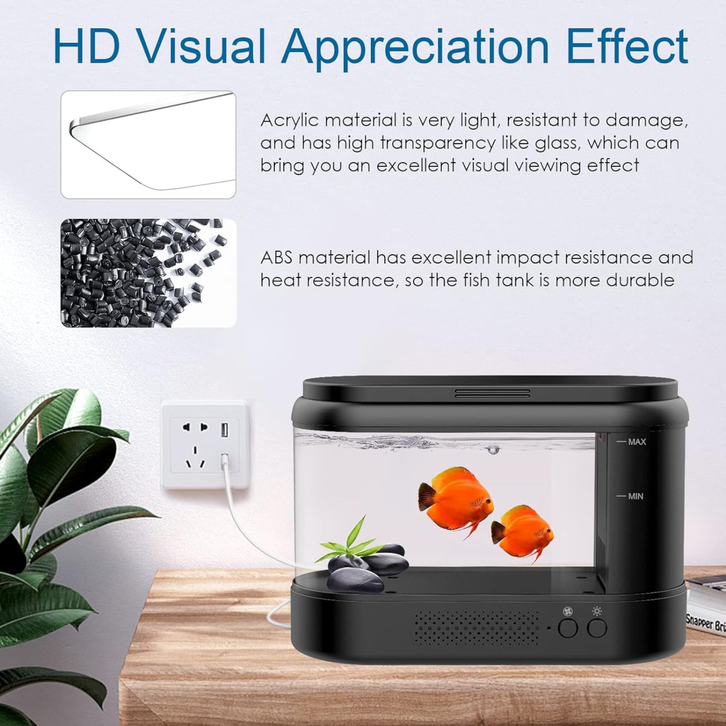Hygger Small Betta Fish Tank with LED Light