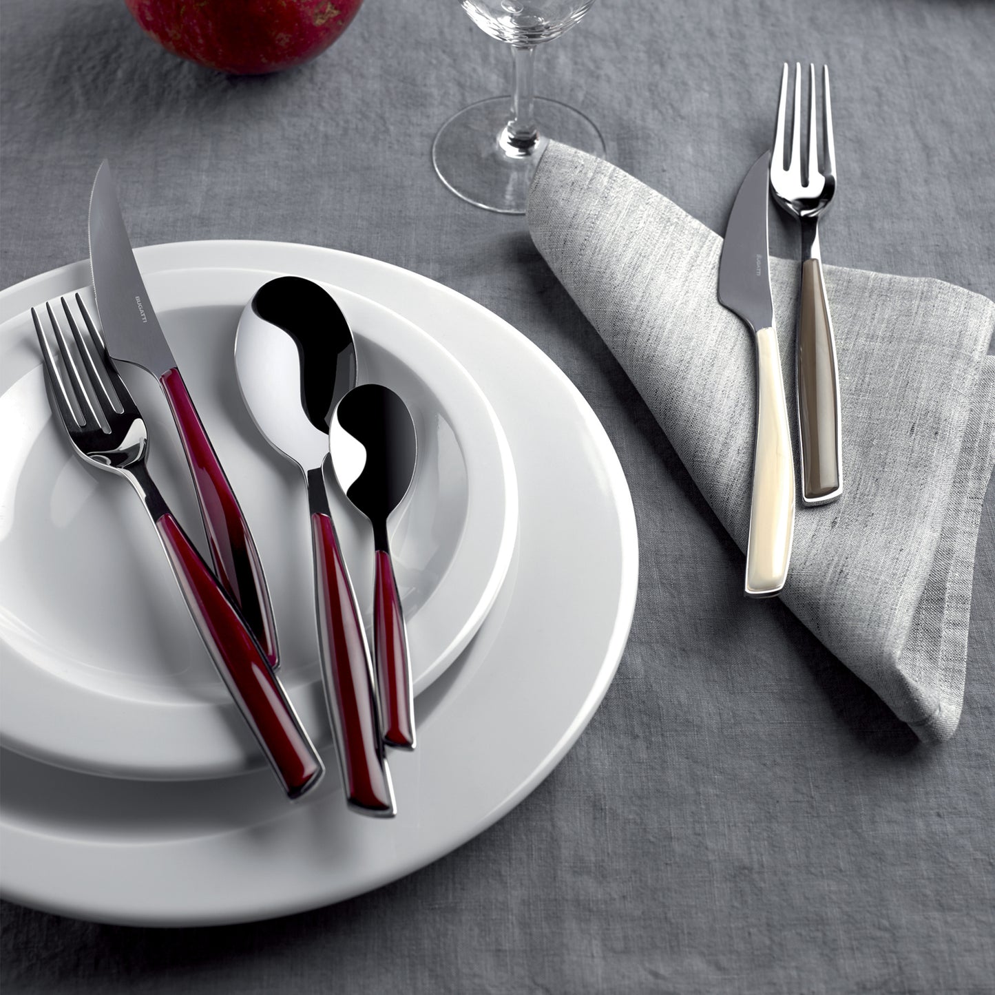 Bugatti Glamour 24-piece Cutlery Set - Garnet Red