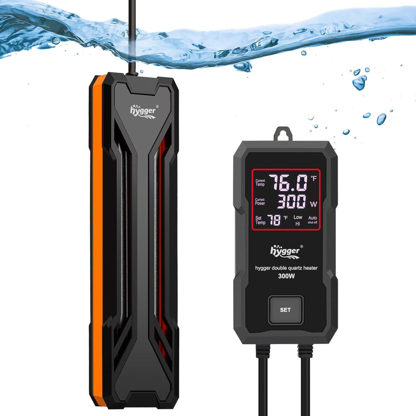 Hygger Submersible Double Quartz Heater