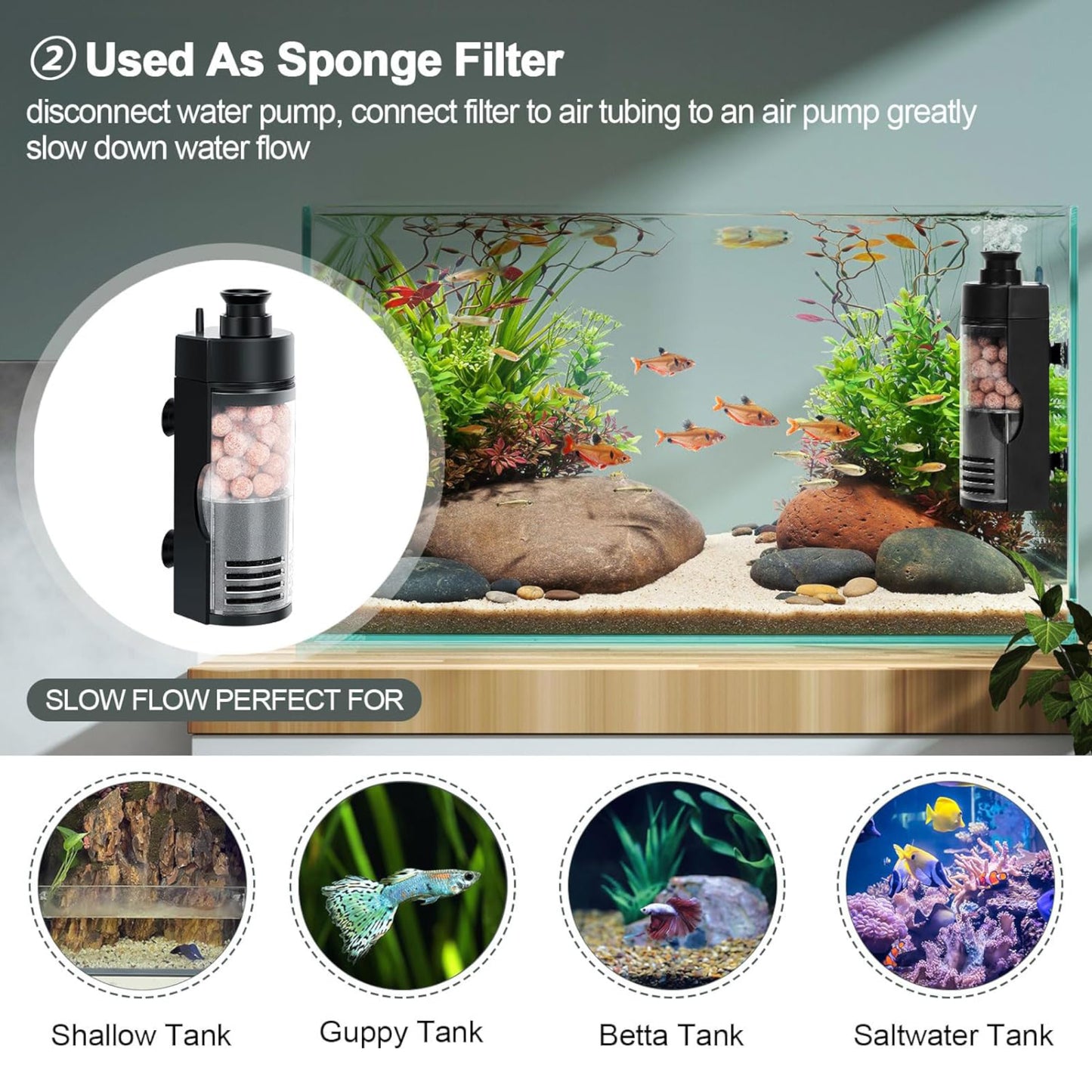 Hygger Aquarium Internal Filter Pump
