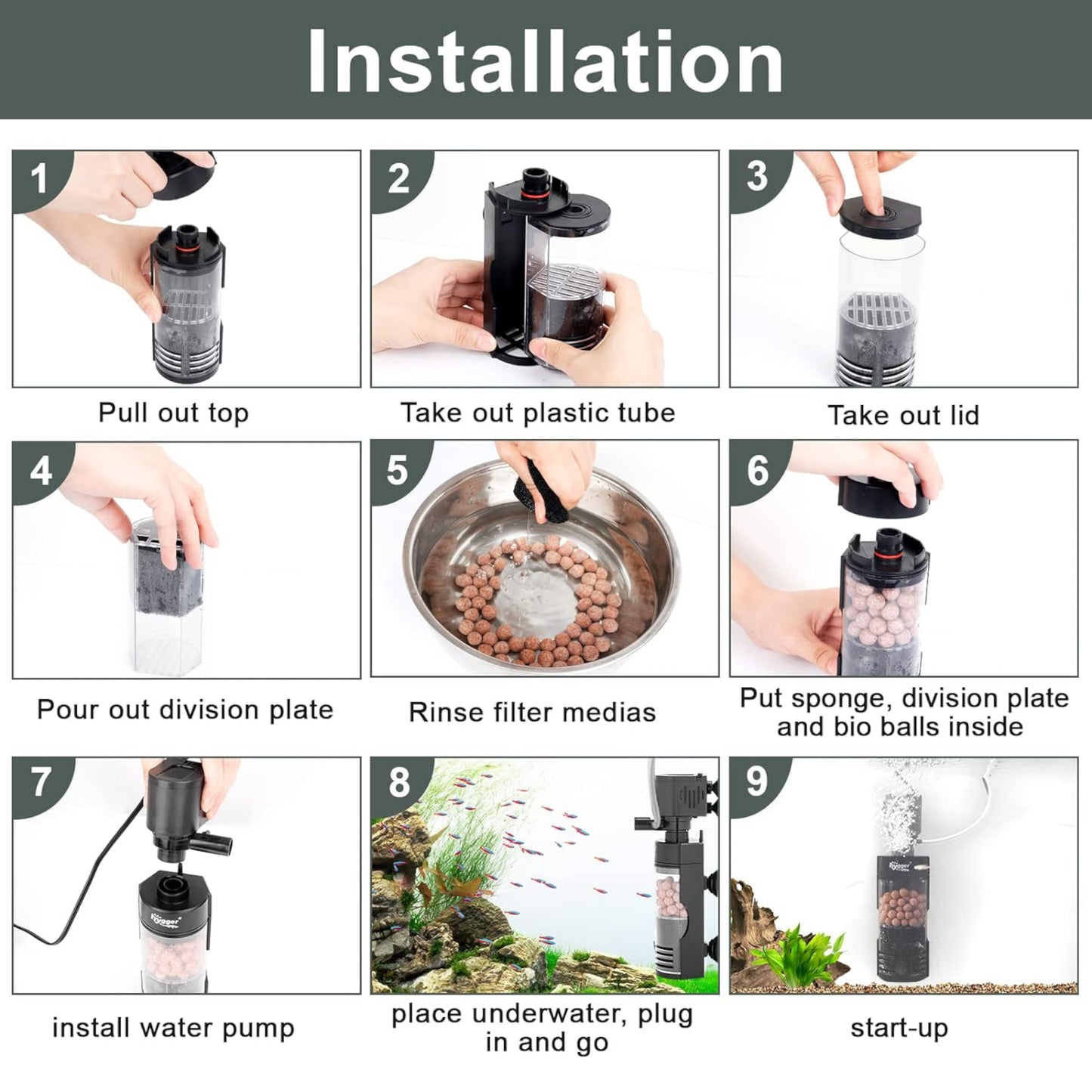 Hygger Aquarium Internal Filter Pump