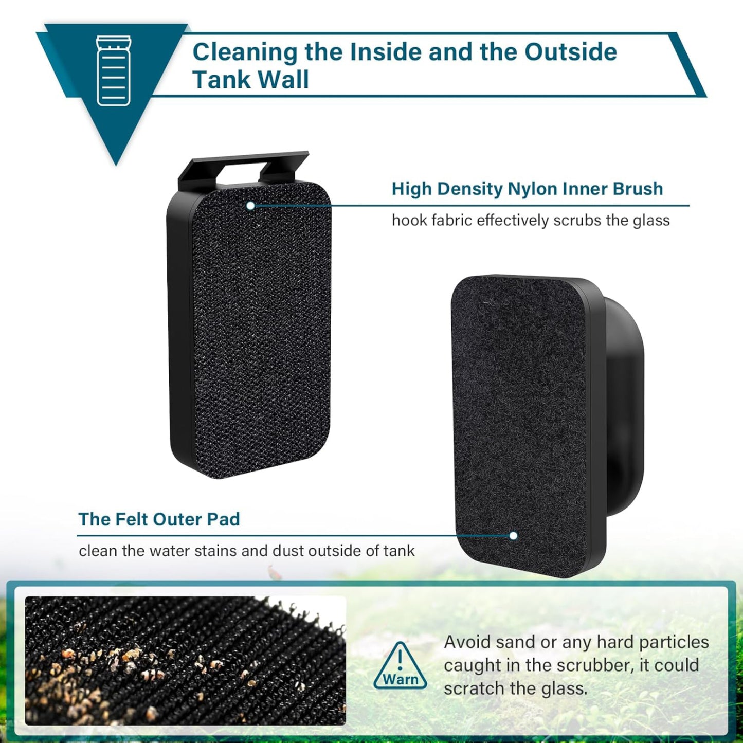 Hygger Aquarium Magnetic Glass Cleaner - Black