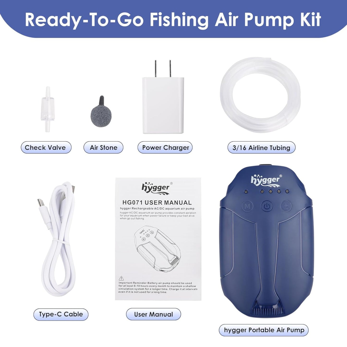 Hygger Rechargeable Air Pump Kit