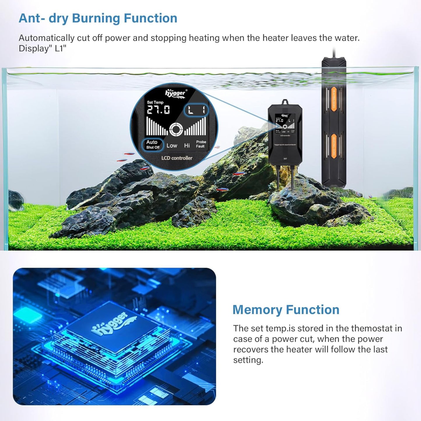 Hygger Aquarium Intelligent Quartz Heater