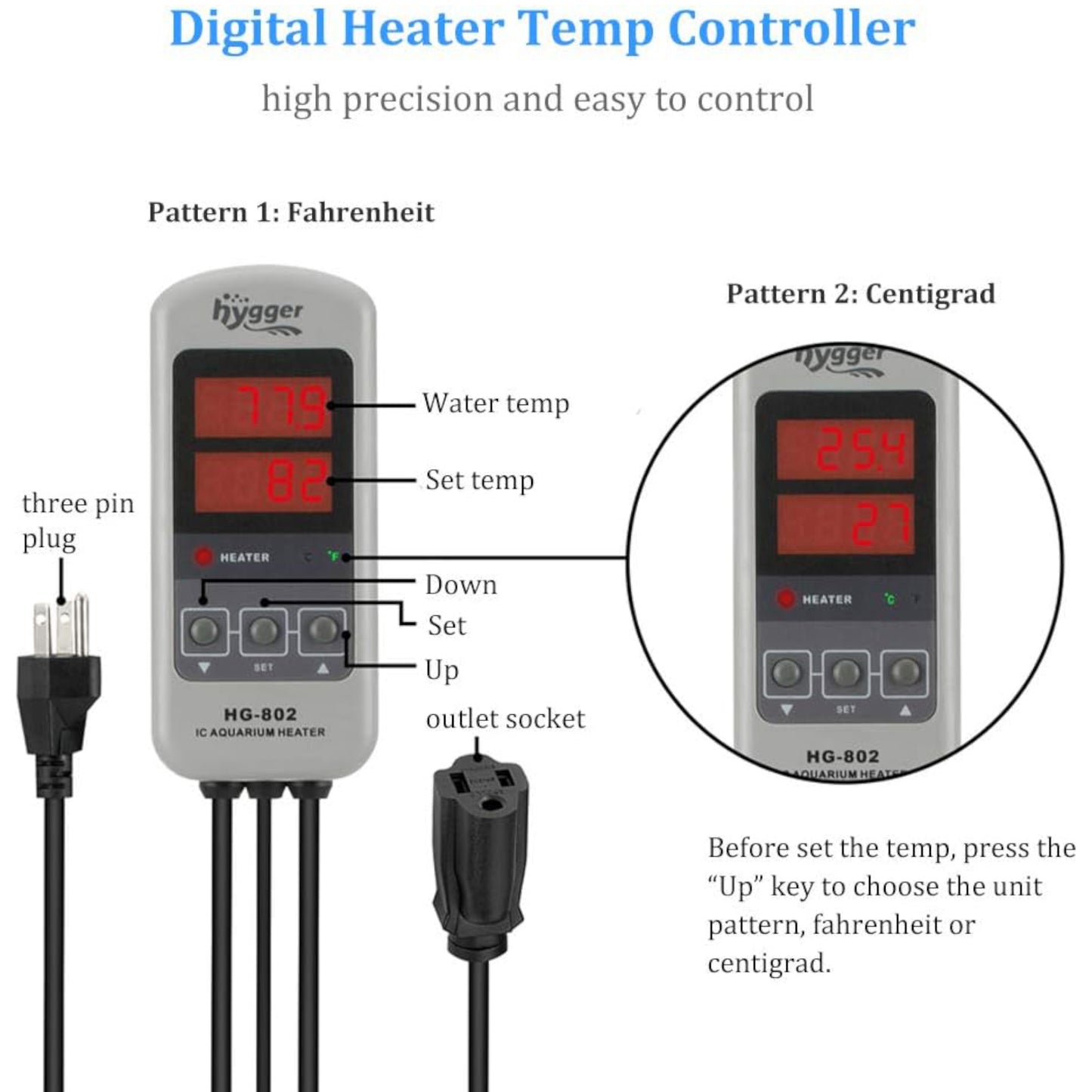 Hygger Titanium Aquarium Heater for Salt Water