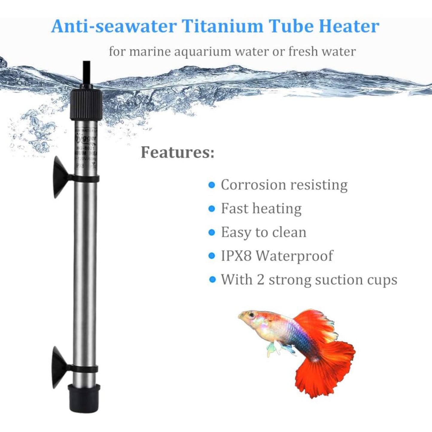 Hygger Titanium Aquarium Heater for Salt Water