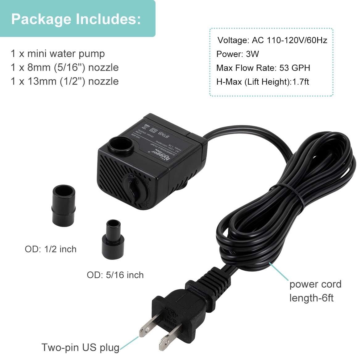 Hygger Aquarium Small Water Pump