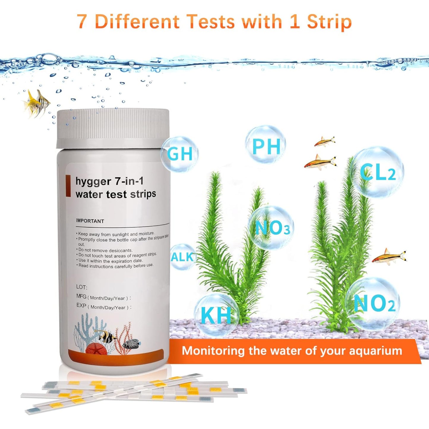 Hygger 7 in 1 Aquarium Test Strips