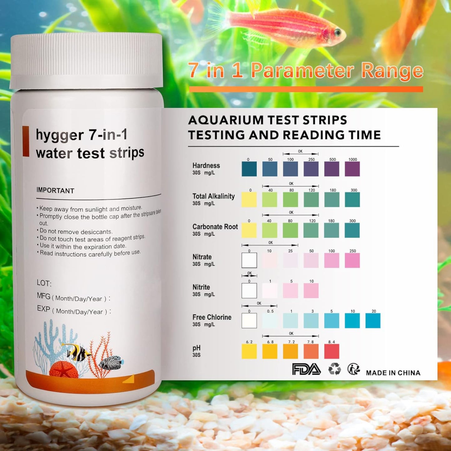 Hygger 7 in 1 Aquarium Test Strips