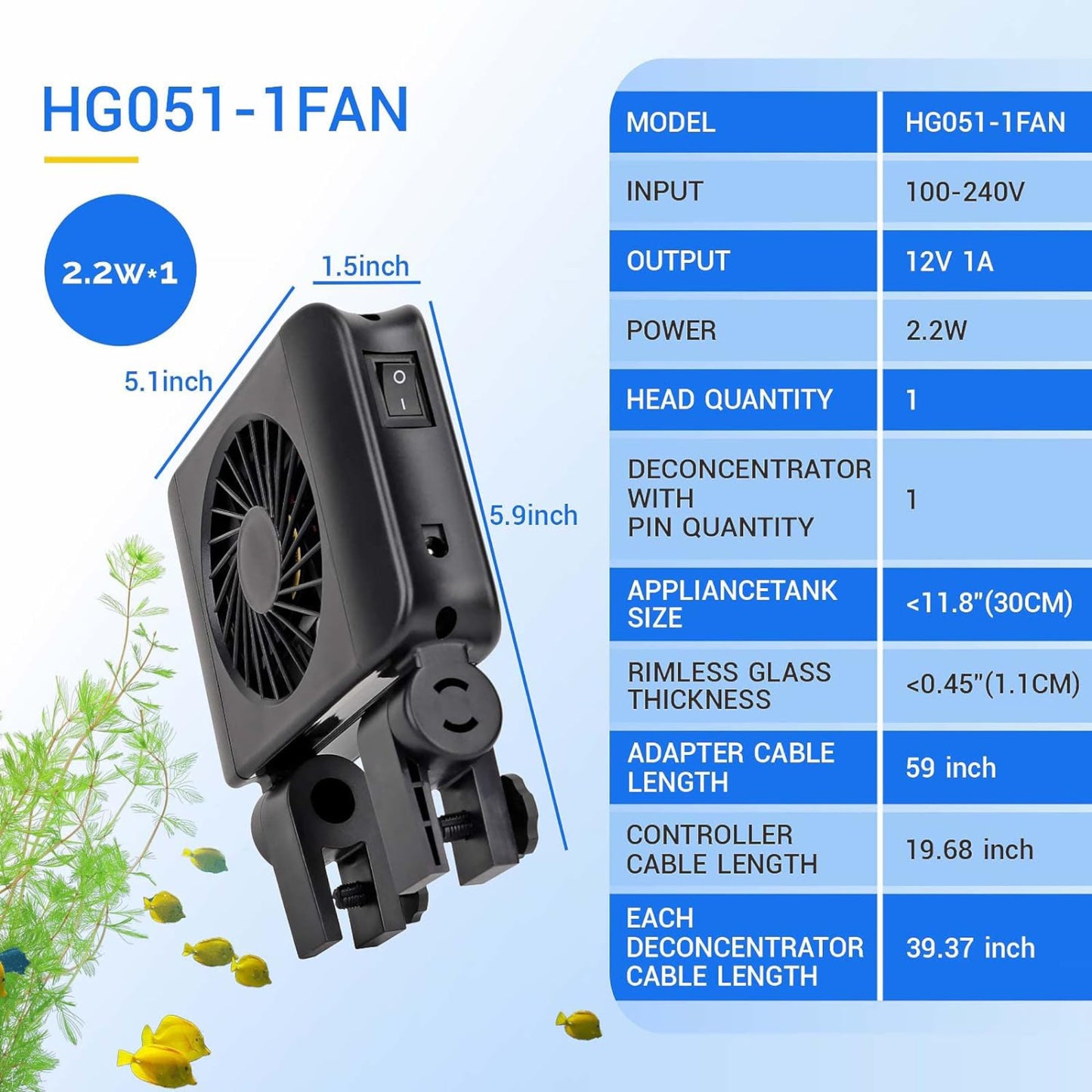 Hygger Aquarium Chiller Cooling Fan