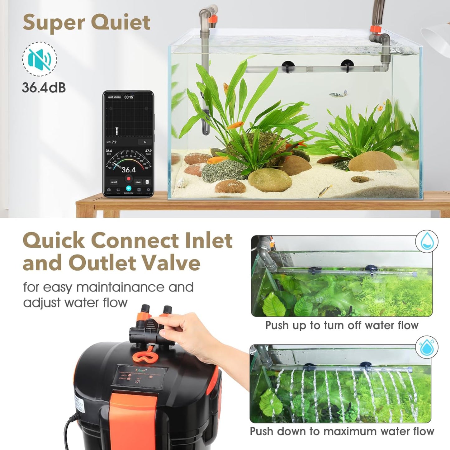 Hygger Ultra-Quiet Canister Filter with UV Sterilizer