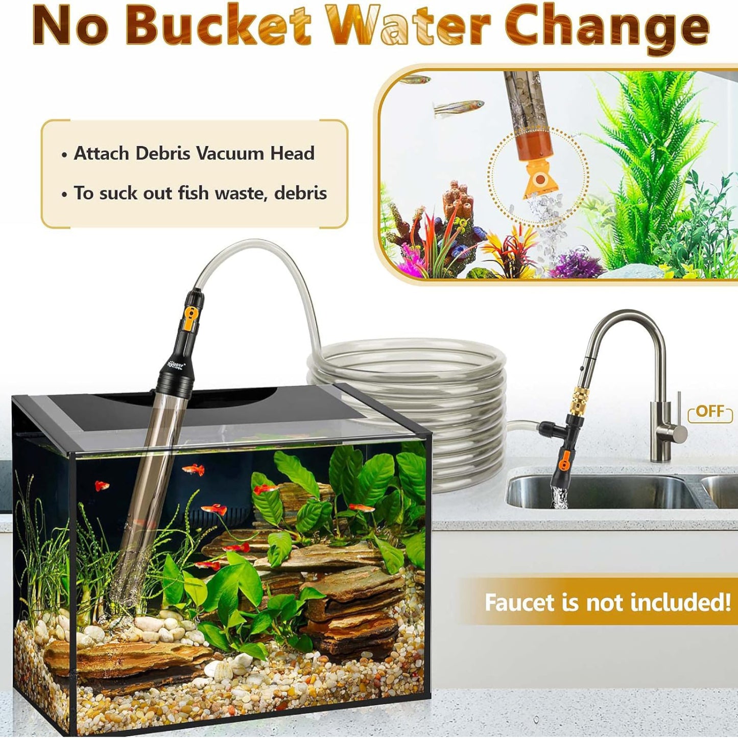 Hygger Aquarium Brass Water Changer