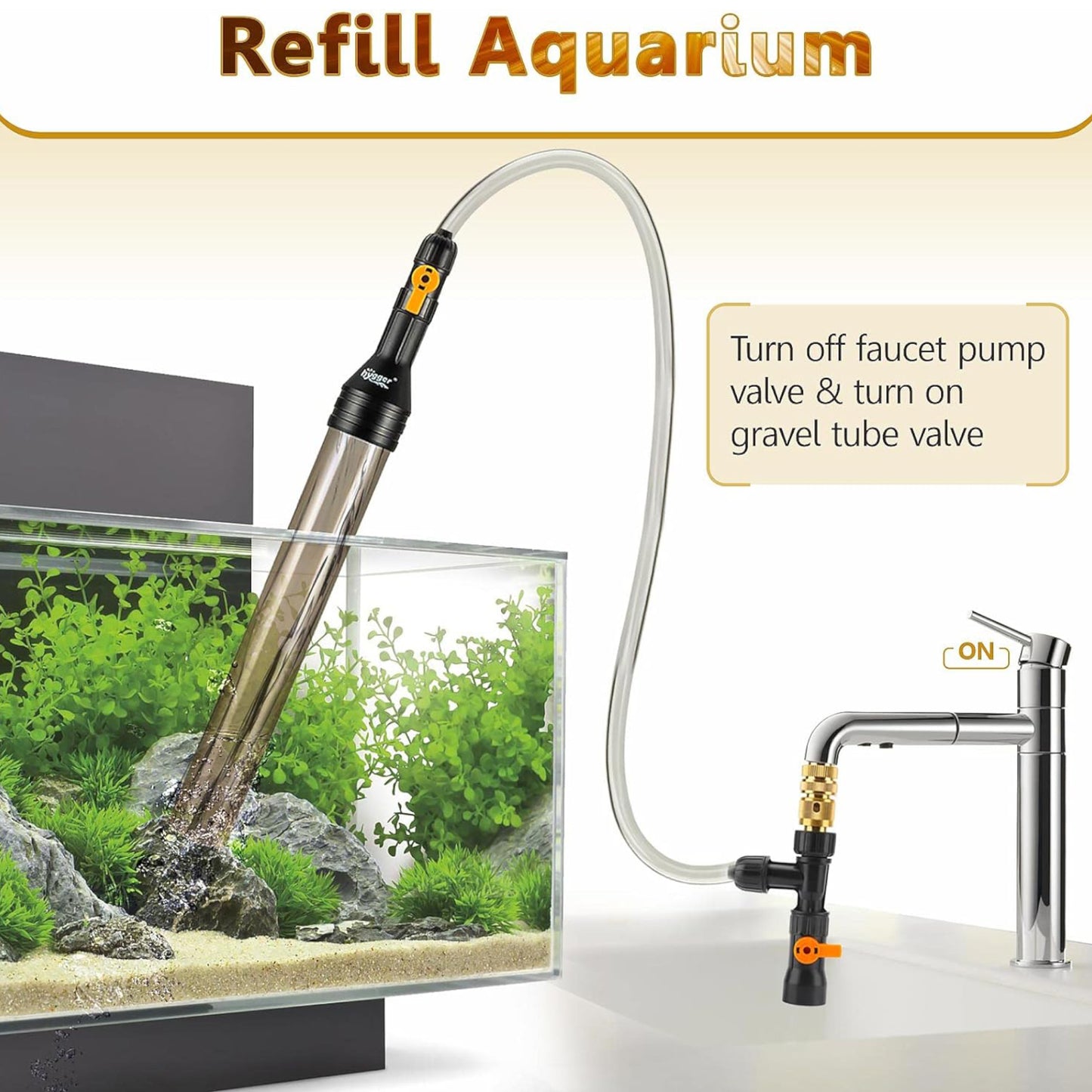 Hygger Aquarium Brass Water Changer