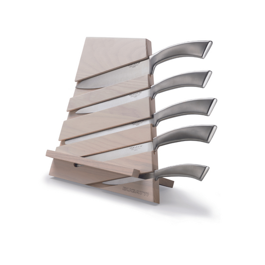 Bugatti Trattoria Tobacco Knife Block With 5 Ergo Knives