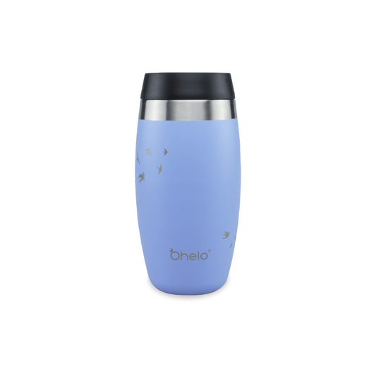 OHelo Blue Tumbler With Etched Swallows