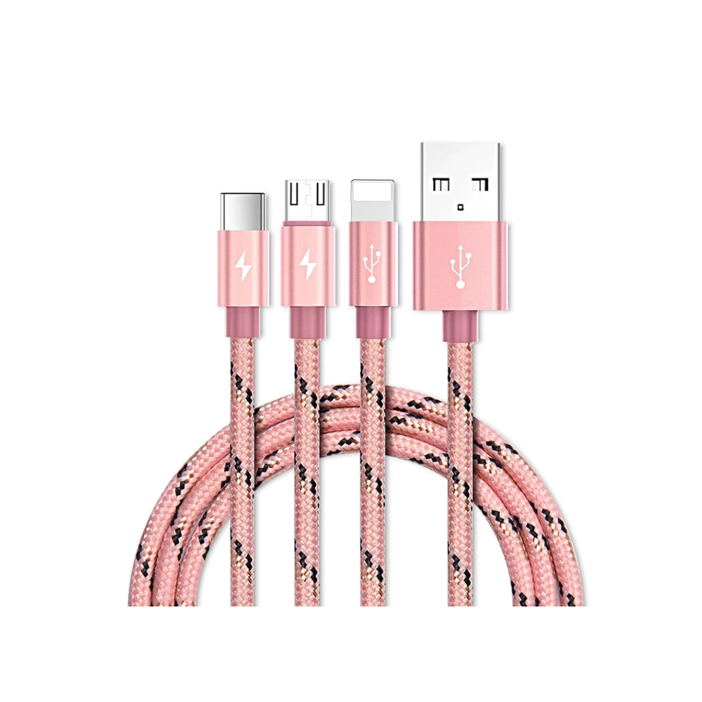 Yoobao Three in One Cable 120cm - Pink Ribbon