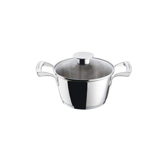 Bugatti Stainless Steel Casserole 18cm With Glass Lid