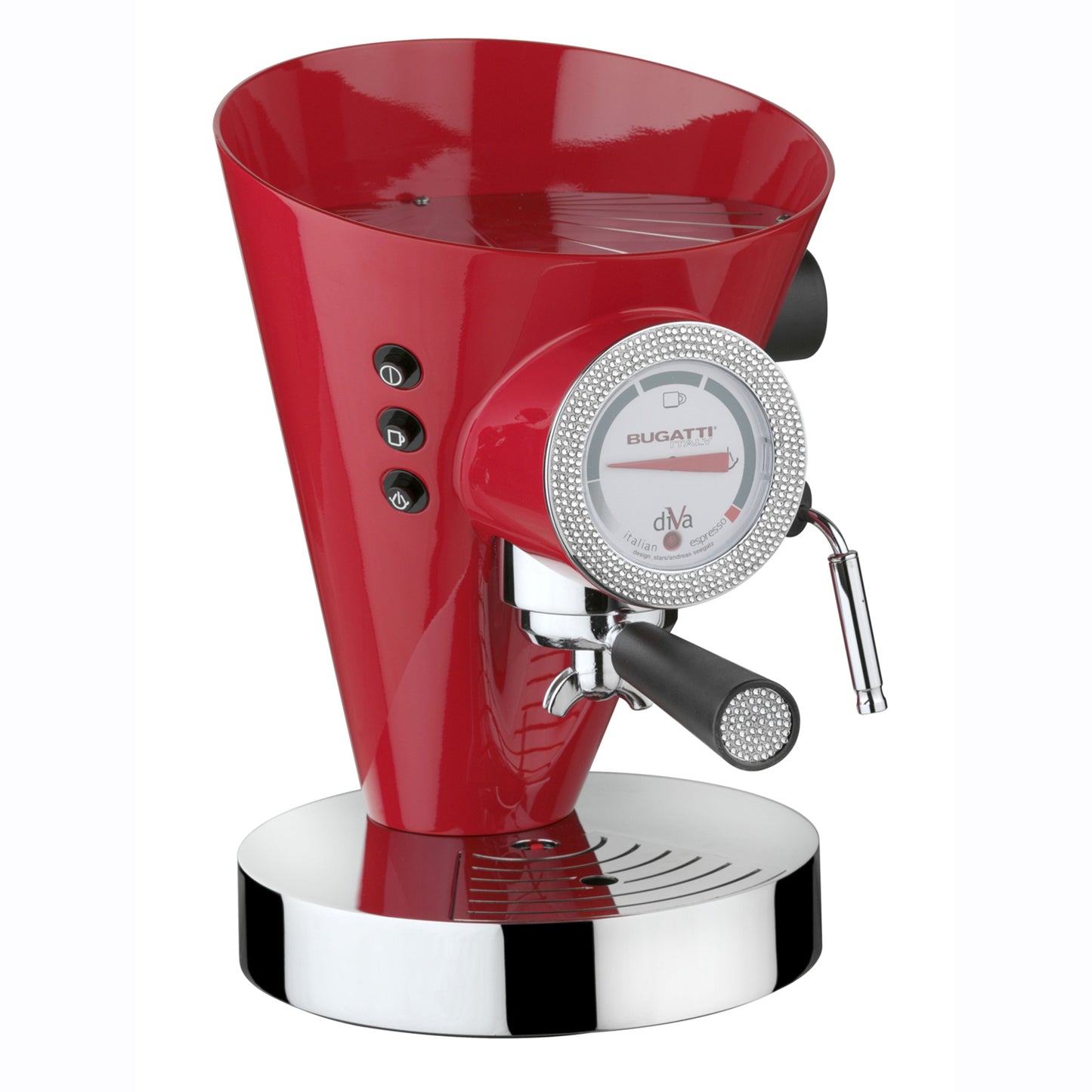 Bugatti Italy Diva Light Details Espresso Coffee Machine - Red