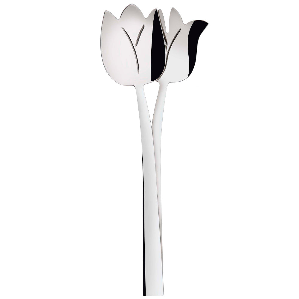 Bugatti Tulipano 2-piece Salad Set - Chrome