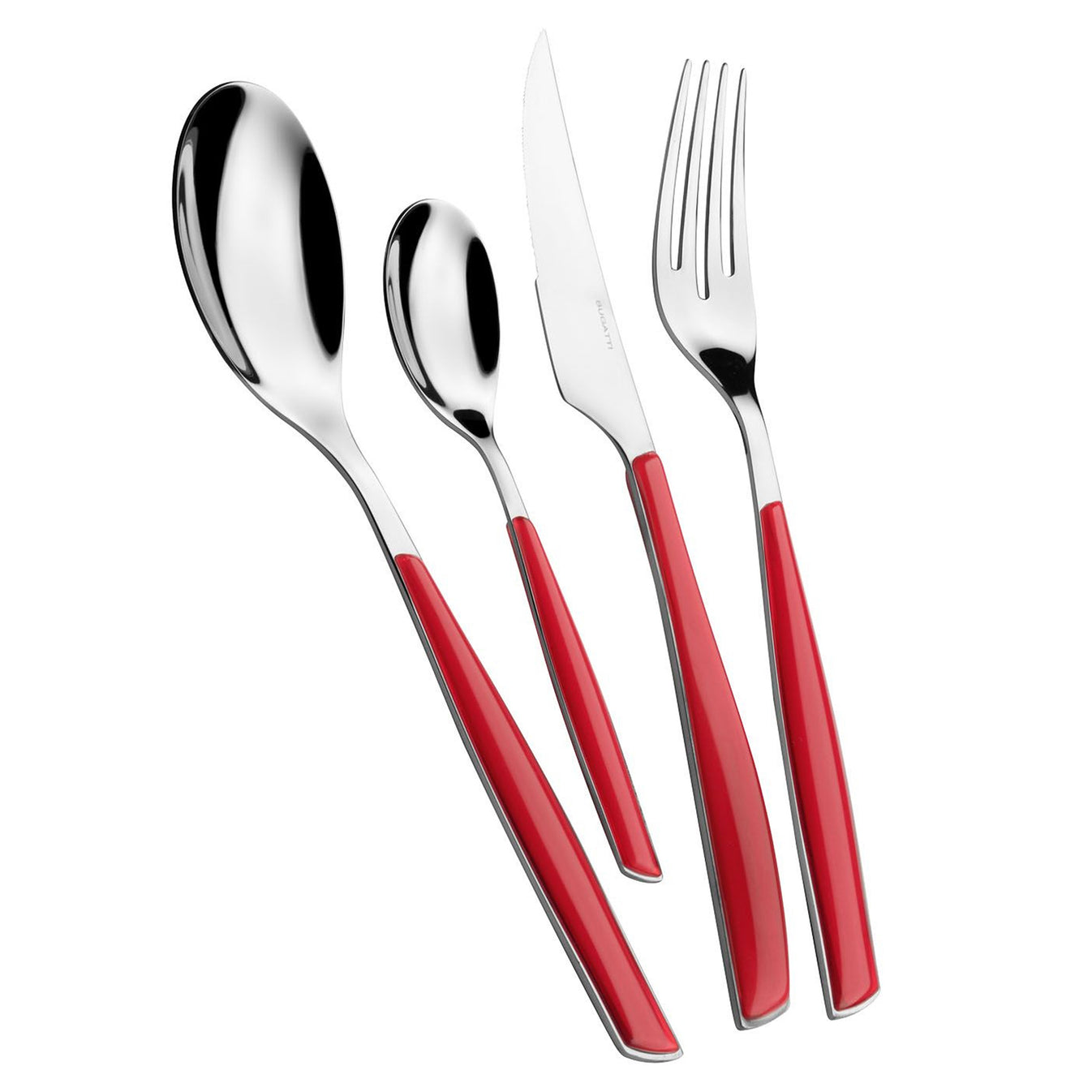 BUGATTI Glamour Oliera 4 Pezzi - Set Aceto E Olio In SAN Con Colori Brillanti (Rosso Trasparente) - 2