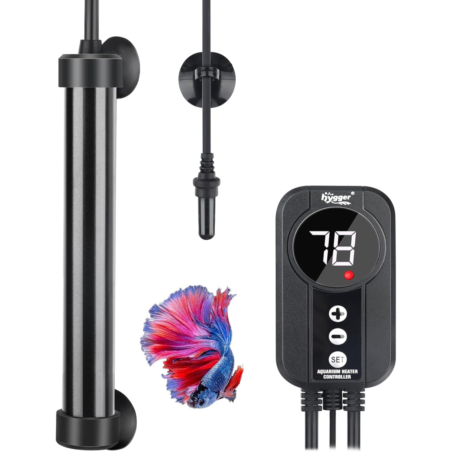 Hygger Titanium Heater with Digital LED Controller and Temperature Probe