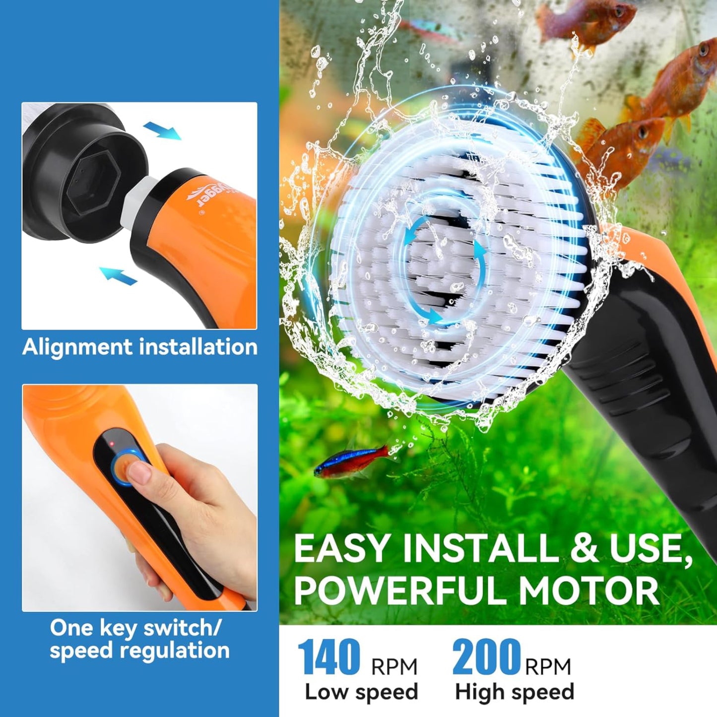 Hygger Aquarium Electric Cleaning Brush