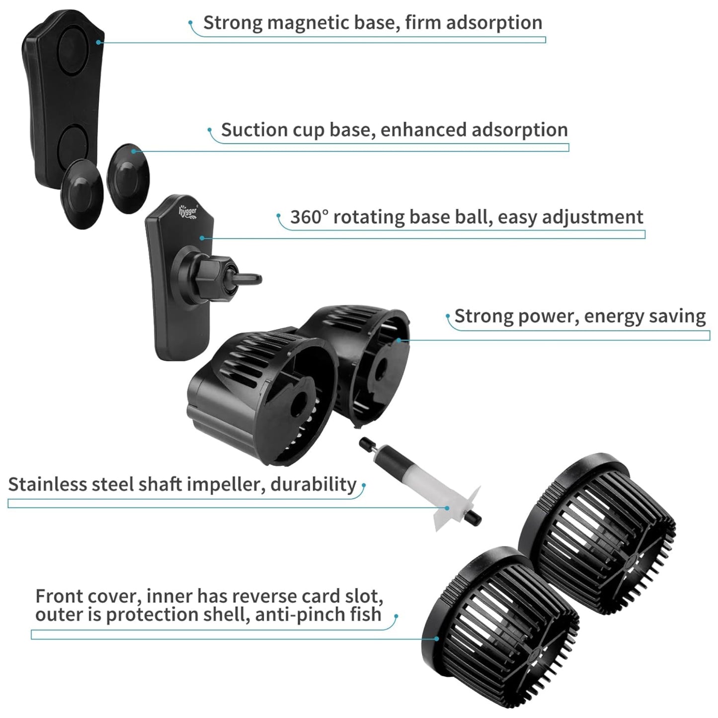 Hygger Double Head Wave Maker with Double Powerhead Pump 12W