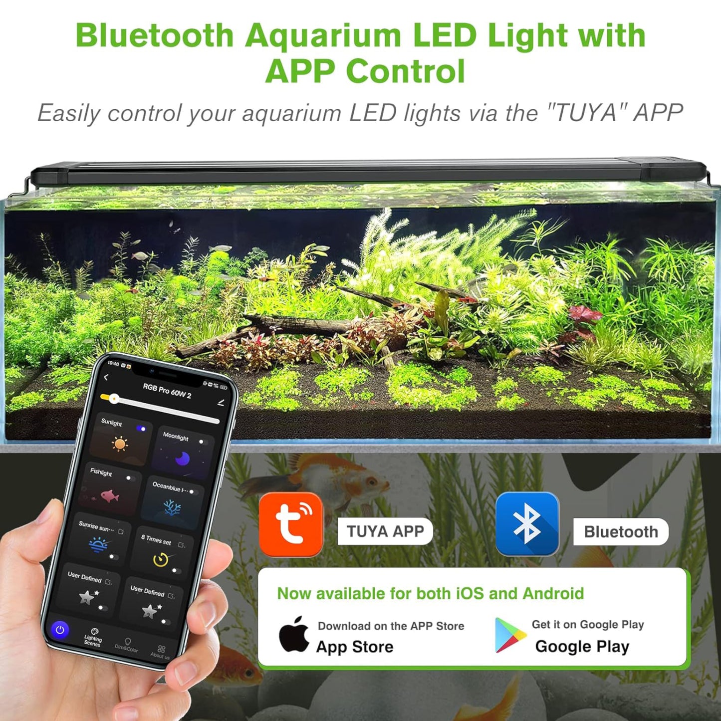 Hygger Aquarium Bluetooth LED Light 50W with App Control