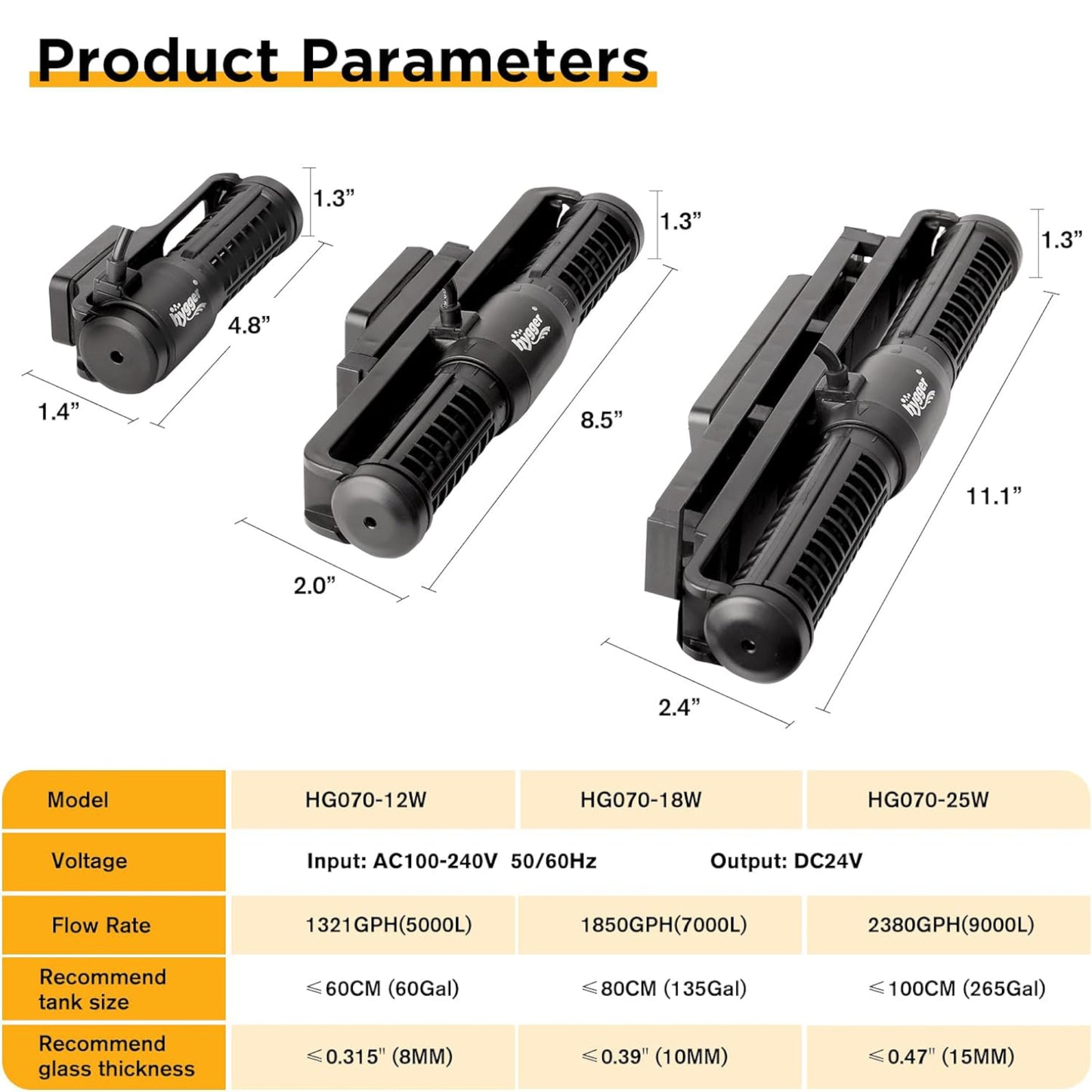 Hygger Cross-flow Wave Pump 25W