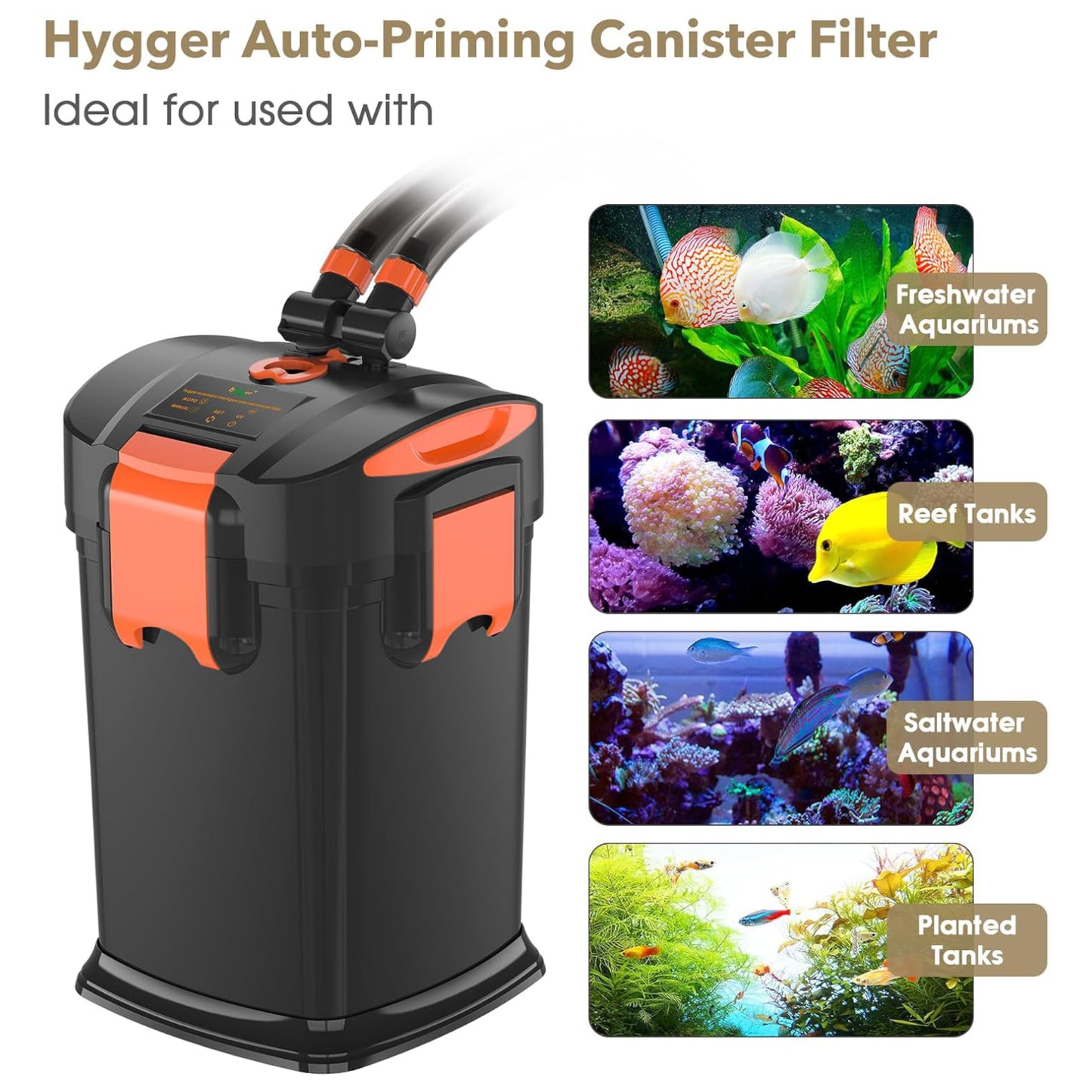 Hygger Ultra-Quiet Canister Filter with UV Sterilizer 1200L