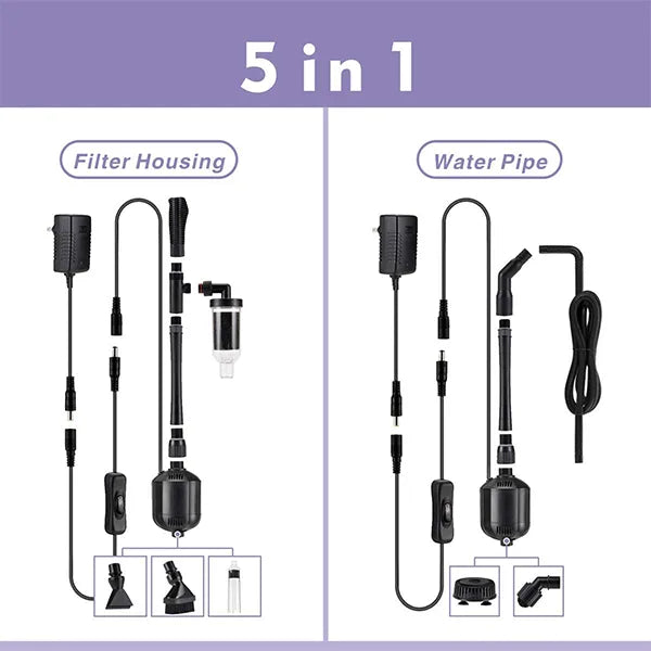 Hygger 5-in-1 electric aquarium gravel cleaner and water changer