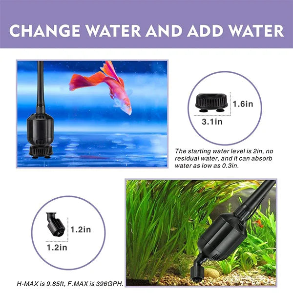 Hygger 5-in-1 electric aquarium gravel cleaner and water changer