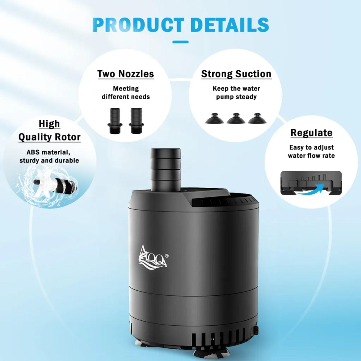 Aqqa Aquarium Submersible Water Pump