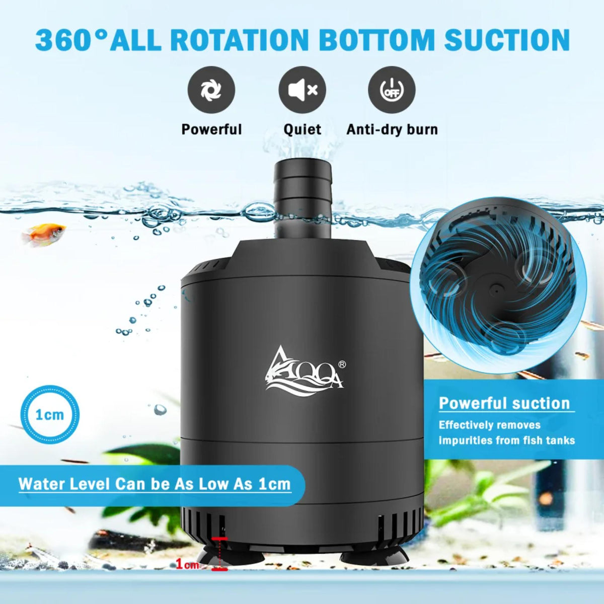 Aqqa Aquarium Submersible Water Pump