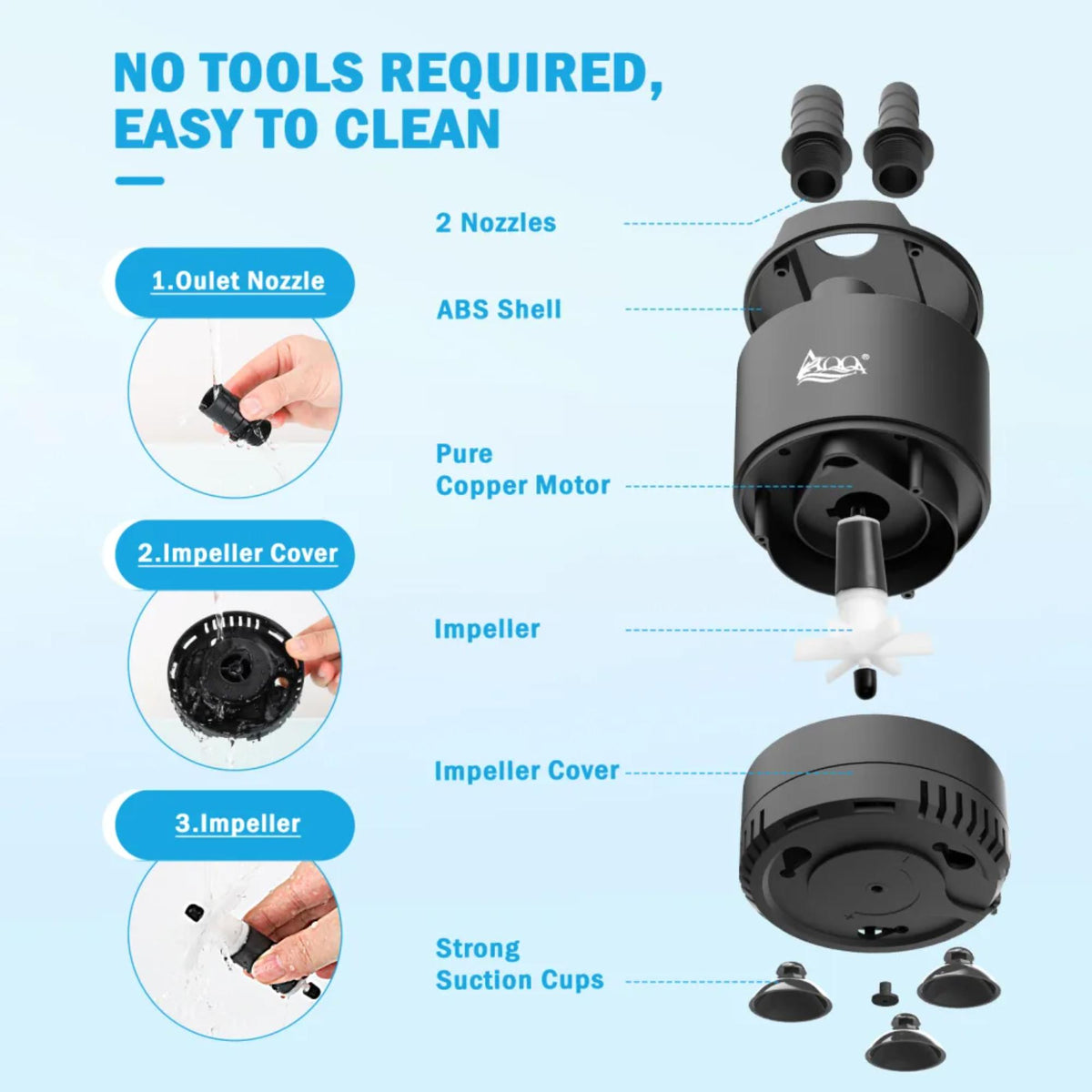 Aqqa Aquarium Submersible Water Pump