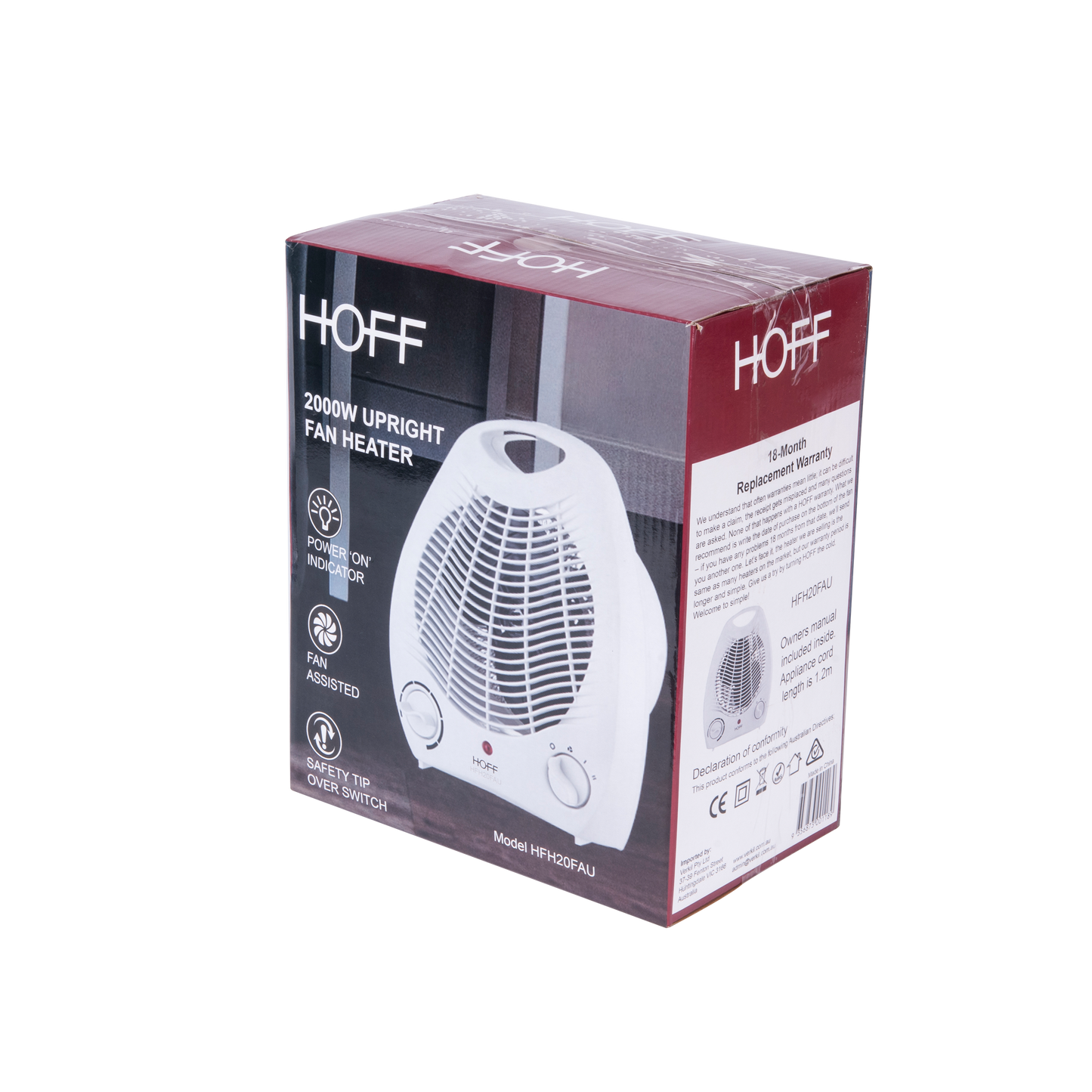HOFF 2000W Upright Portable Fan Heater