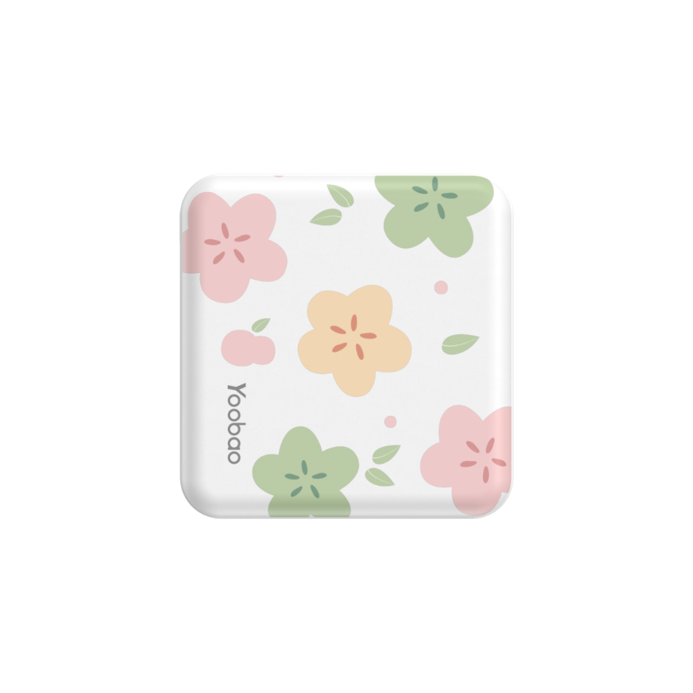 Yoobao Two Output Mini Cube 10000mAh Power Bank - White Blossom