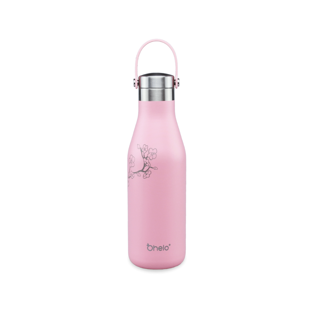 OHelo Pink Bottle With Etched Blossoms