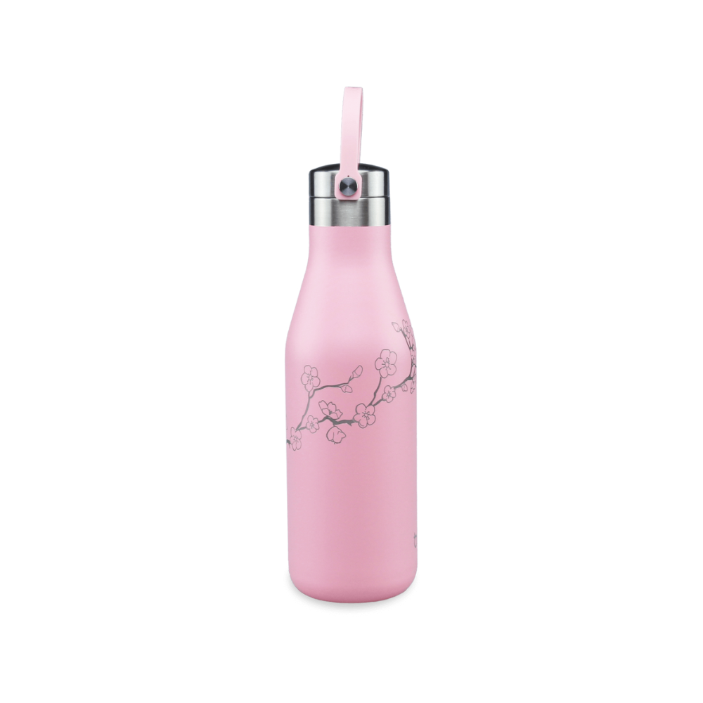OHelo Pink Bottle With Etched Blossoms