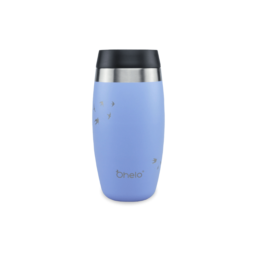 OHelo Blue Tumbler With Etched Swallows