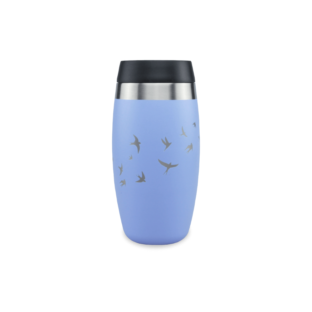 OHelo Blue Tumbler With Etched Swallows