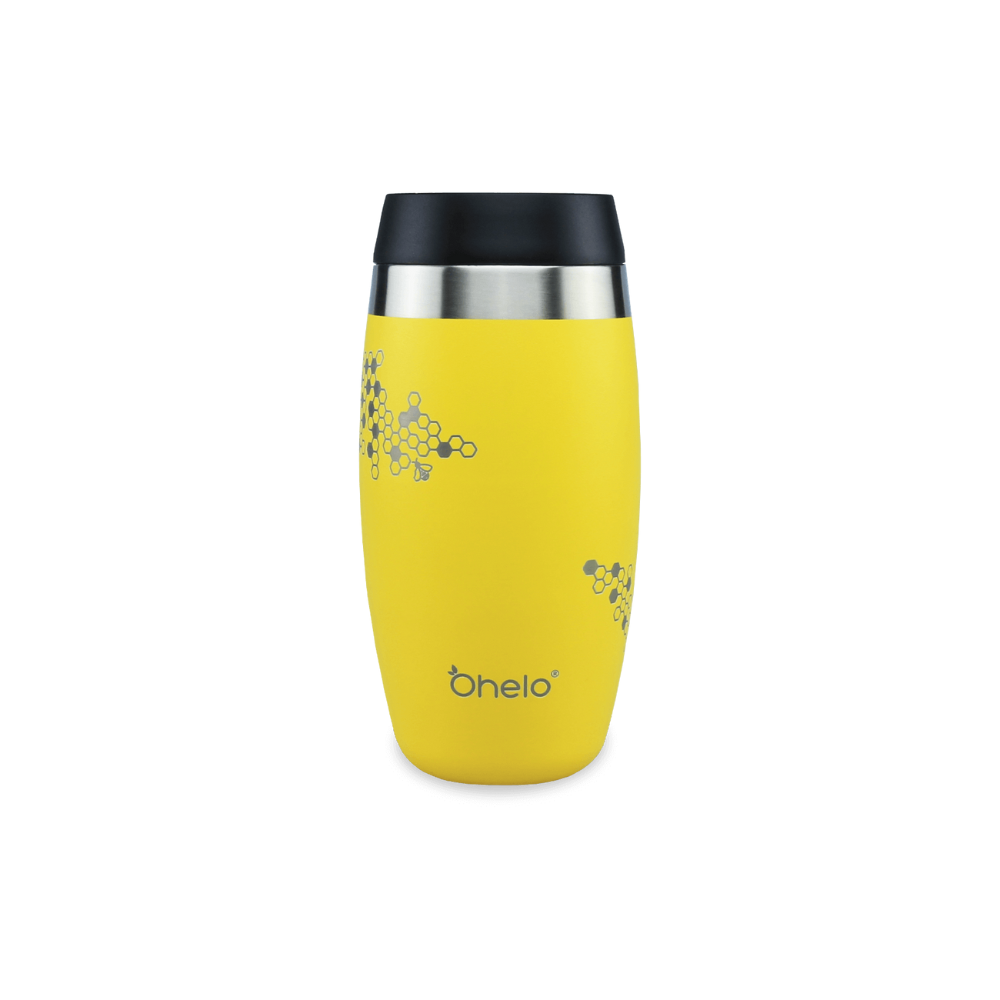 OHelo Yellow Tumbler With Etched Bees