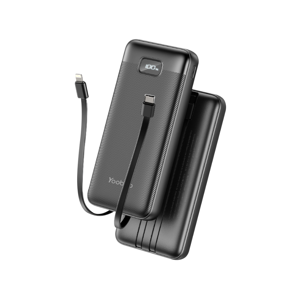 Yoobao Built-in Type C Cable Quick Charge 20000mAh Power Bank - Black