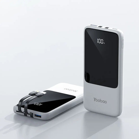 Yoobao Multi-functional Portable Built-in Cable 10000mAh Powerbank - White